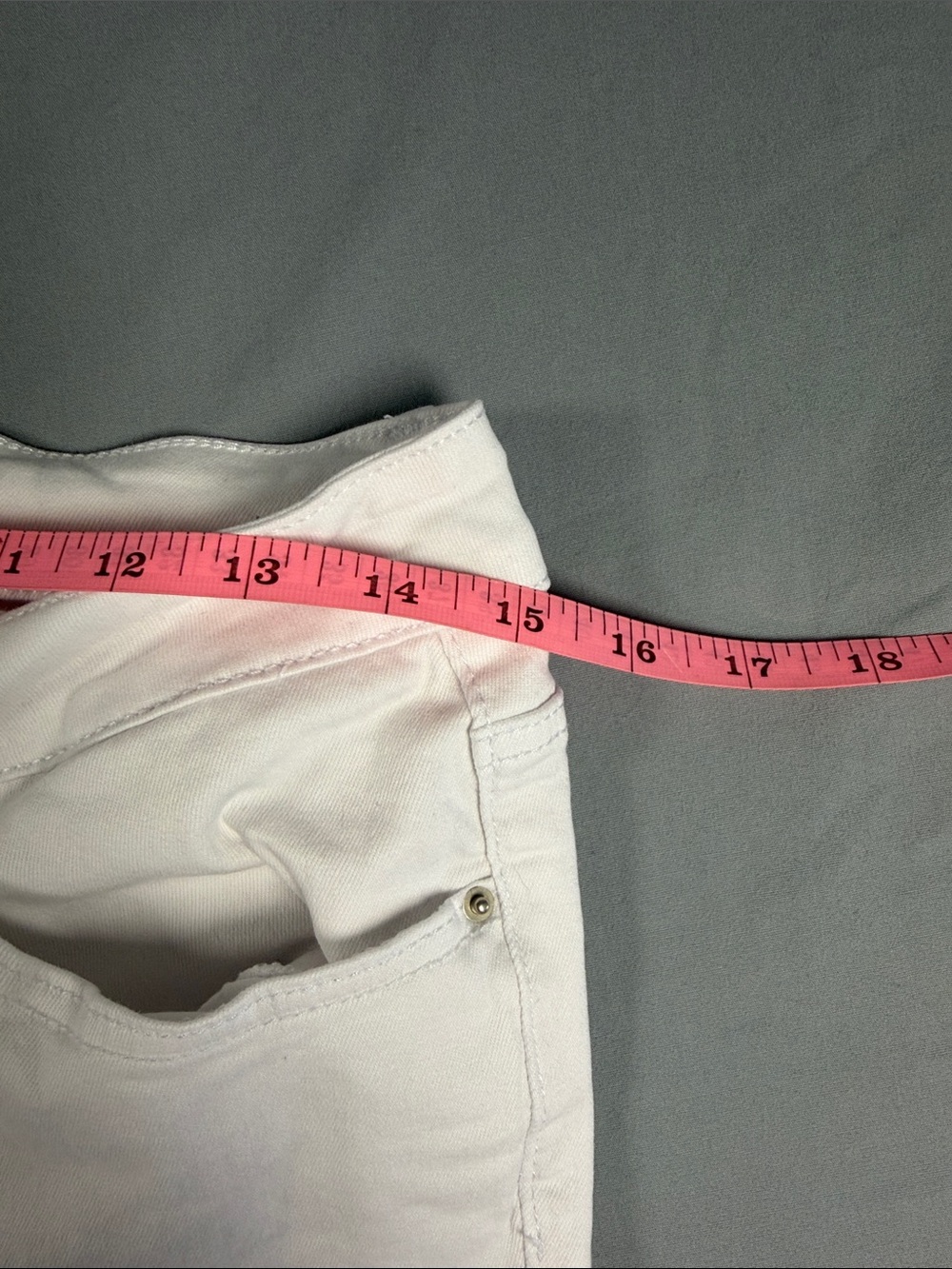Boston Proper White Beaded Orange Stone Embellished Stretch Ankle Jeans Size 12 - Picture 8 of 10